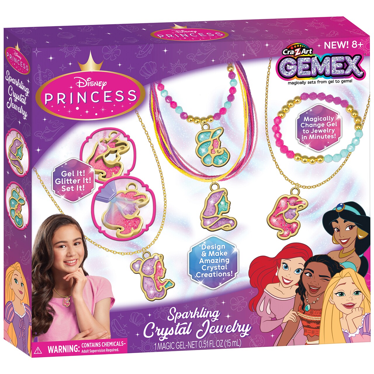 Cra-Z-Art: Disney Princess Gemex Sparkling Crystal Jewelry Kit, Kids Ages 8+